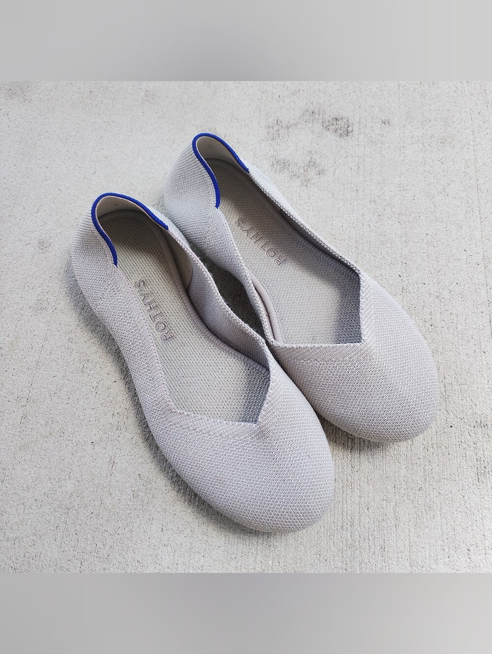 Rothy’s Retired Flat Flax Birdseye round toe flats Sz7 GUC